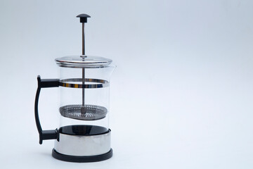 Teapot for tea leaves on a white background.