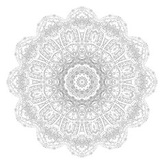 Mandala à 12 pétales à colorier, mandalart ligne contour 