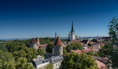 Fototapeta na wymiar Tallinn the capital, primate and the most populous city of Estonia. Located in the northern part of the country, on the shore of the Gulf of Finland of the Baltic Sea