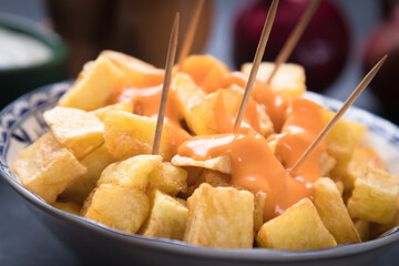 Patatas bravas, spanish fried potato