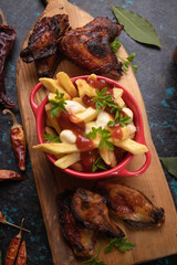Canadian poutine potato fries with cheese and gravy