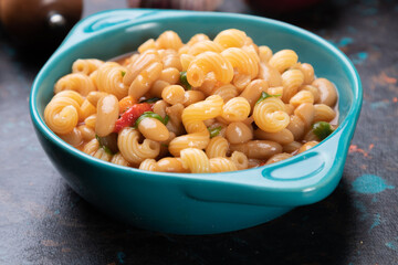 Italian pasta fagioli with kidney beans
