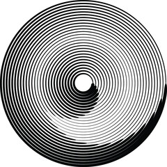 Lines in Circle Form . Spiral Vector Illustration .Technology round Logo . Design element . Abstract Geometric shape . Striped border frame for image