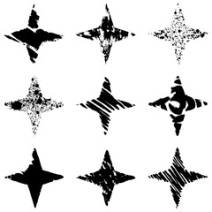Grunge stars. Vector set