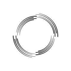 Lines in Circle Form . Spiral Vector Illustration .Technology round Logo . Design element . Abstract Geometric shape . Striped border frame for image