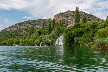 Fototapeta na wymiar Roski Waterfall in Krka National Park,Croatia