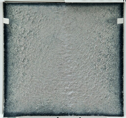 contaminated, used carbon filter for cleaning air from dust and allergens