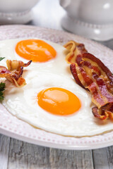 Fried eggs and bacon