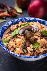 Risotto with mushrooms ande vegetables