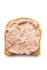 Slice of bread with spread on top
