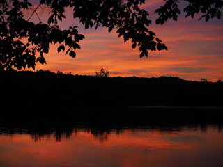 dramatic summer sunset over Potomac River