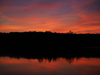 dramatic summer sunset over Potomac River