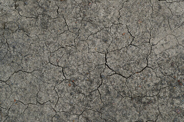 Fototapeta premium Risse im Boden nach langer Trockenheit Trockenrisse