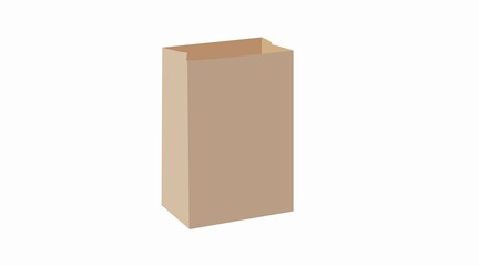 Vector Isolated Illustration of a Paper Bag or Take Away Bag