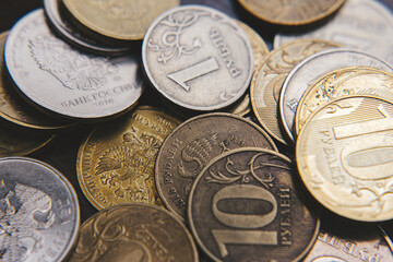 close-up of a coin of gold and silver color