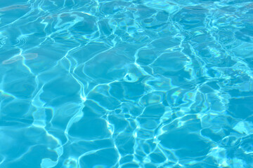 Blue water in swimming pool.Ripple Water.