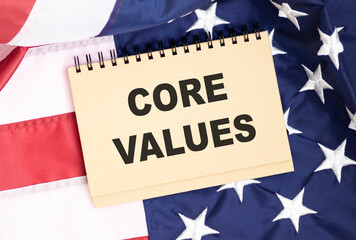 Core Values written on a note paper