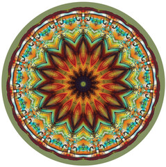Mandala décoratif couleur à 15 pétales