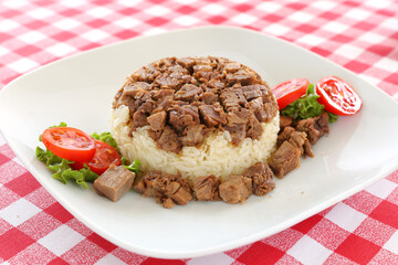 Turkish Meat Et Kavurma with rice / pilav