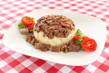 Turkish Meat Et Kavurma with rice / pilav