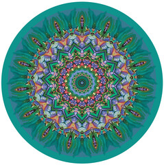 Mandala décoratif couleur à 15 pétales