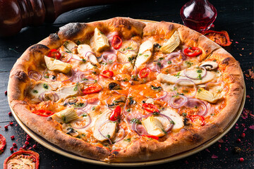 Pizza with parma ham