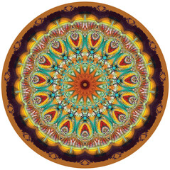 Mandala décoratif couleur à 15 pétales