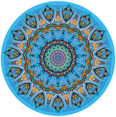 Mandala décoratif couleur à 15 pétales
