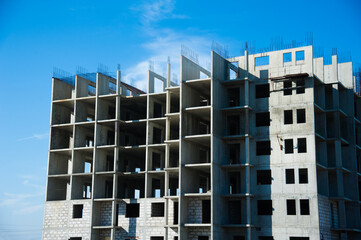 Fototapeta premium Construction of multi-storey residential building