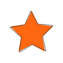 Obraz premium Vector icon five-pointed star cartoon style on white isolated background. Layers grouped for easy editing illustration. For your design.