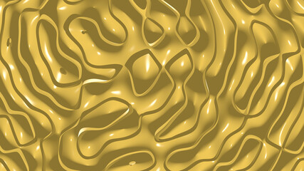 Simple light BRIGHT YELLOW (CRAYOLA) monochromic 3D abstract background image made of plain crackle patterns with shadow perspectives. illustration and color
