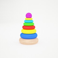 3d rendering, 3d illustration. Children's toys for development.