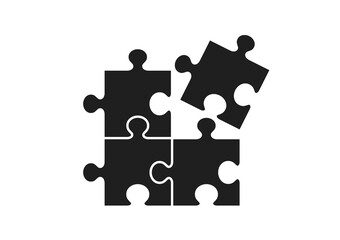 puzzle icon. teamwork solution and creative work symbol. infographic element