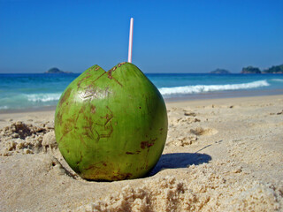 Fresh coconut at the beach, Rio