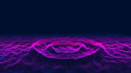 Musical abstract sound wave on blue background. Digital equalizer for music. Music background equalizer concept. Sound wave. Dynamic vibration wallpaper