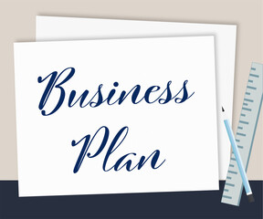 "Business Plan" Title - Vector Illustration