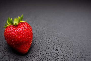 strawberry on black background