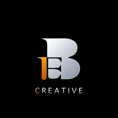 Modern Abstract Techno Letter B, E, BE Logo Vector Design Concept Negative Space Initial Letter Alphabet for business identity