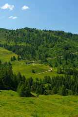 Fototapeta na wymiar Mountain landscape along the road to Crocedomini pass