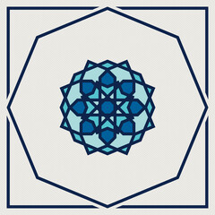 Fototapeta premium islamic oriental, geometric motif. traditional islamic, arabic, persian and ottoman design vector illustration