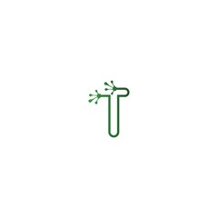 Letter T logo design frog footprints concept