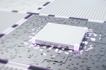 Digital circuit board and white cpu.