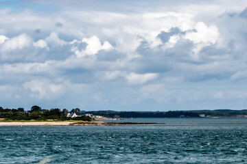 view of the Gulf of Morbihan from the port of Arzon