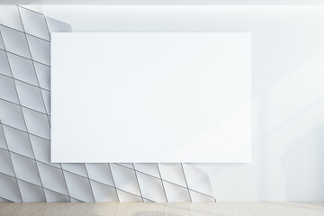Minimalistic gallery interior with empty poster