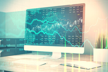 Computer screen with financial charts and analytics data.