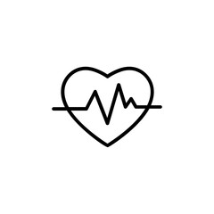Heartbeat pulse flat vector icon