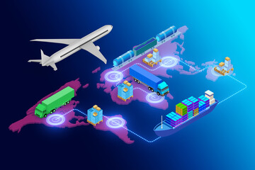 Global logistics concept - 3d rendering