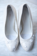 White shoes of the bride