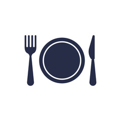 Plate fork and knife icon logo