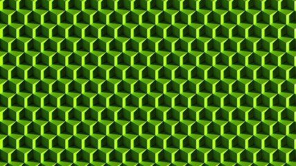 Green Cube Background Wall. 3D illustration. 3D CG.High resolution.